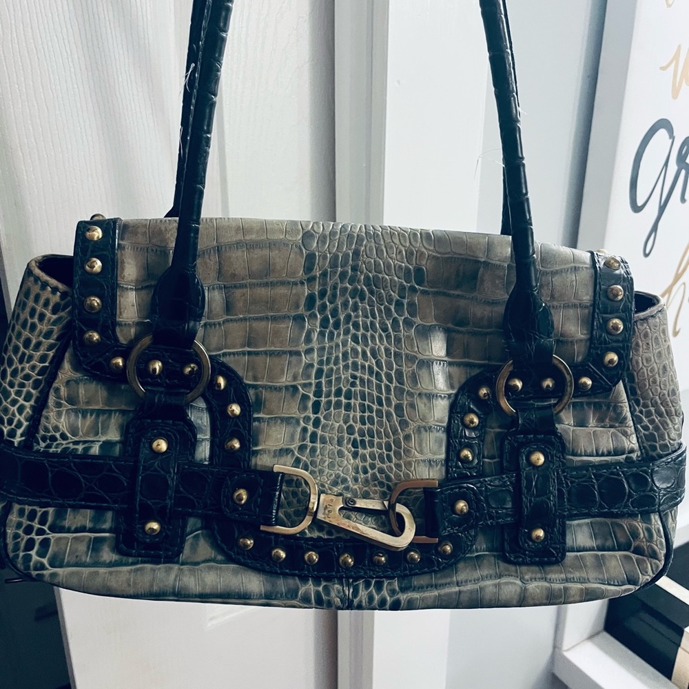 Rafe nyc handbag. Turquoise and navy alligator skin